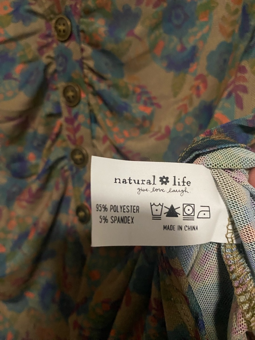 Natural Life Carina Top Sheer Floral Button Down XL Whimsical Fairy Boho Top NWT - Picture 5 of 9